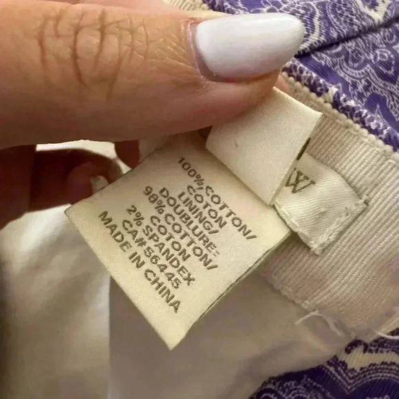 J. Crew Purple White Medallion Paisley Print Cotton No. 2 Pencil Skirt - Picture 8 of 9